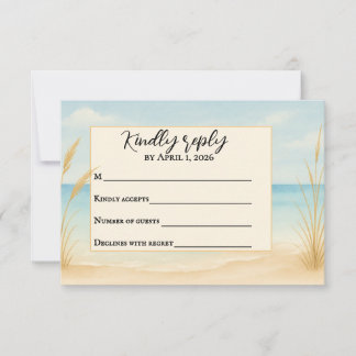 Beach Bliss Traditional RSVP Card Tack Kort