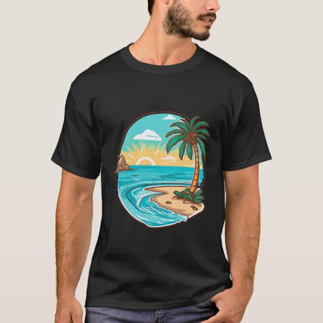 Beach blk manar t shirt (Framsida)
