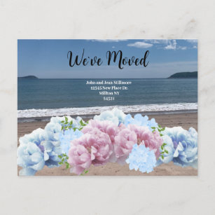 Beach-Blommigt Vi Flyttat vykort