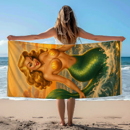 Beach Blonde Pin-Up Mermaid | Coastal Mermaidcore 
