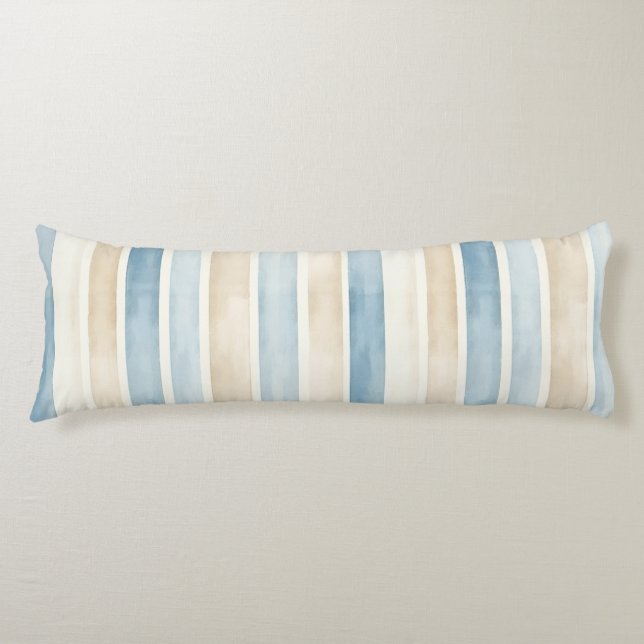 Beach Blue Cream Stripes Kroppskudde (Framsidan)