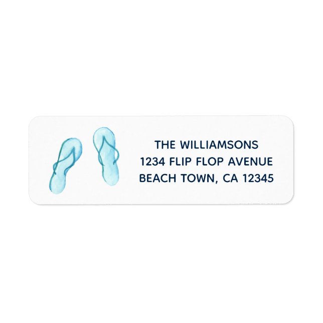 Beach Blue Flinflip flops Returadress Etikett (Framsidan)