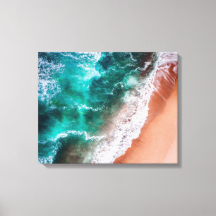 Beach Blue Haven vid kusten Canvastryck