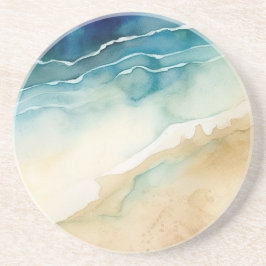 Beach Blue Ocean Sand Bröllop Underlägg