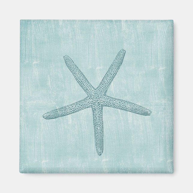 Beach Blue Ocean Starfish Magnet (Framsidan)