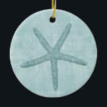 Beach Blue Starfish Julgransprydnad Keramik<br><div class="desc">Beach Blue Starfish Jul</div>