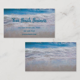 Beach Blue Tropical Ocean Vågar Coastal Art Visitkort
