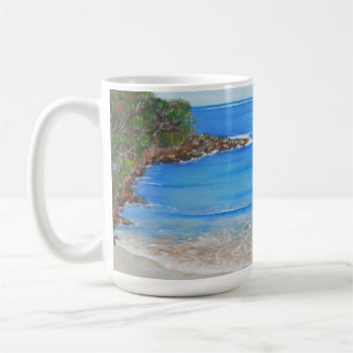Beach Blue Vågar Australian Acrylic Painting Kaffemugg