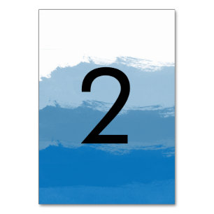 Beach Blue Watercolor Bröllop Bordsnummer