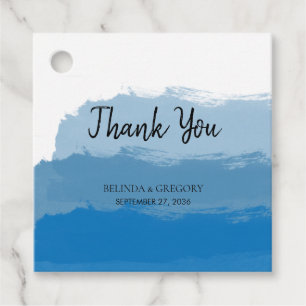Beach Blue Watercolor Bröllop Gift Gåvor Etiketter