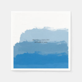 Beach Blue Watercolor Bröllop Pappersservett