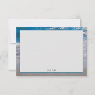 Beach Blue White Coastal Ocean Wave Phrase Tack Kort