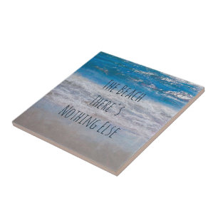 Beach Blue White Ocean Vinkarare Phrase Kakelplatta