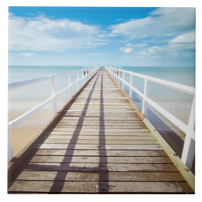 Beach Boardwalpromener Pier Kakelplatta (Framsidan)