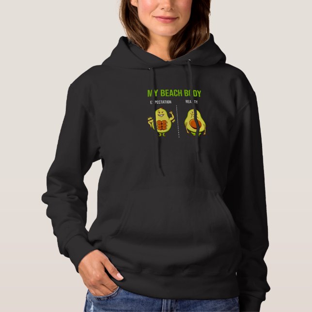 Beach body Expecs Vs Reality Avocado Meme Wo T Shirt (Framsida)