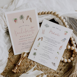 Beach Boho Bachelorette Helg Itinerary & Inbjudningar