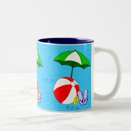 Beach Boll Bassäng Parbrella Mugg