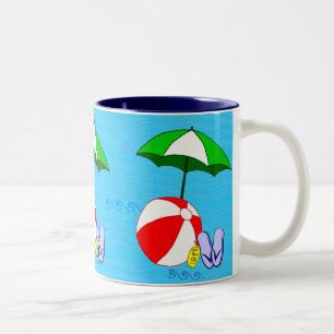 Beach Boll Bassäng Parbrella Mugg
