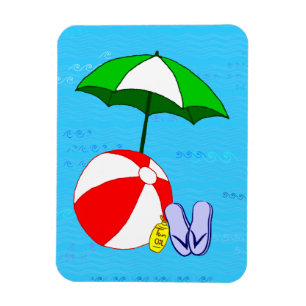 Beach Boll Bassäng Umbrella Flexi Magnet