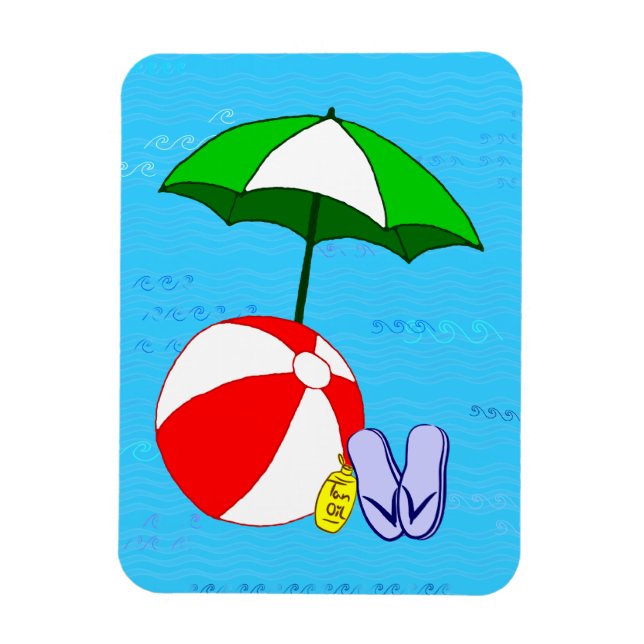 Beach Boll Bassäng Umbrella Flexi Magnet (Vertikal)