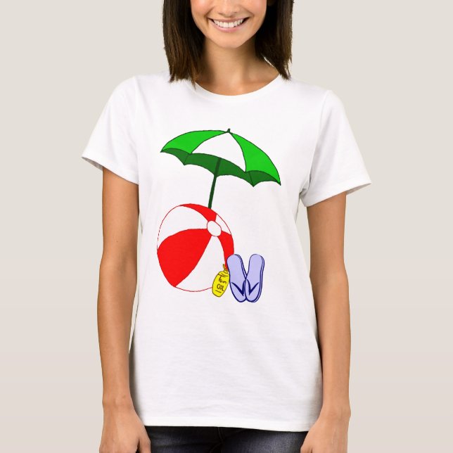 Beach Boll Bassäng Umbrella Tee (Framsida)