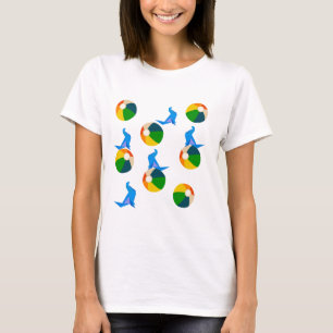 Beach Boll & Origami Seal Women's T-Shirt