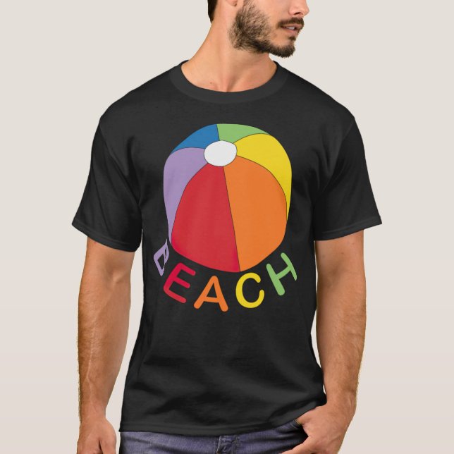Beach boll, semester på havsviken t shirt (Framsida)