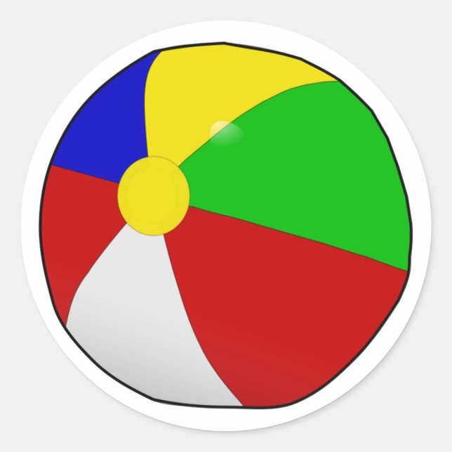 Beach Boll Stickers Runt Klistermärke (Framsida)