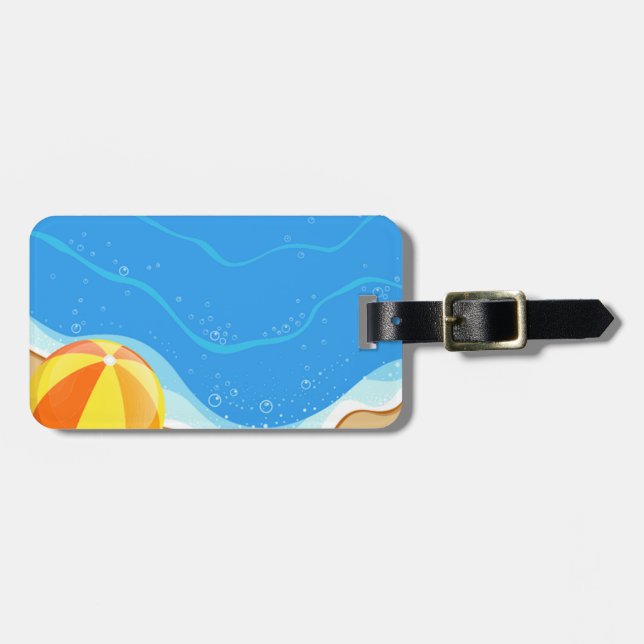 Beach boll vid stranden bagagebricka (Horisontell Framsida)