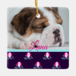 Beach Bollar Ceramic Ornament<br><div class="desc">Hej Sommaren! Den här utformningen har rosa flamingo strand bollar i stänk i vatten. Koordinera det med min "Hund Days of Summer"-samling.</div>