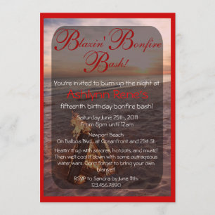 Beach Bonfire-inbjudan Inbjudningar