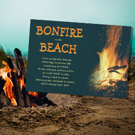 Beach Bonfire Natt Party-inbjudan Inbjudningar