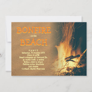 Beach Bonfire Party Firande Inbjudningar