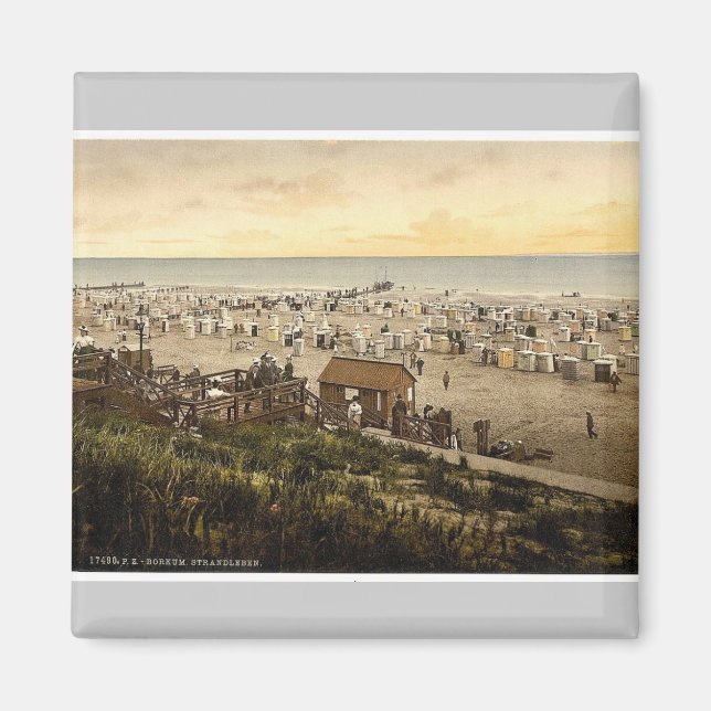 Beach, Borkum, Schleswig-Holstein, Tysklant sällsy Magnet (Framsidan)