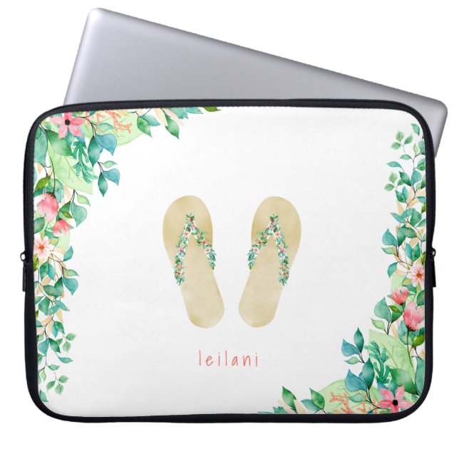 Beach Botanical Flinflip flops Laptop Fodral (Framsidan)