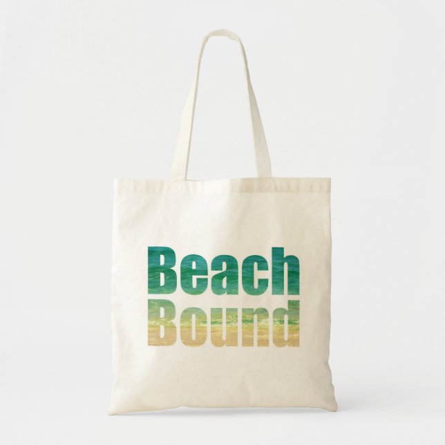 BEACH BOUND SAYING GRAPHIC BREV BAG TYGKASSE (Framsidan)
