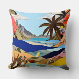 Beach Bound Surrealist Kudde