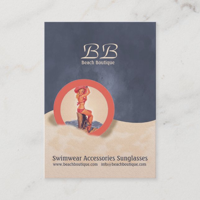 Beach Boutique - Affärskort Visitkort (Framsida)