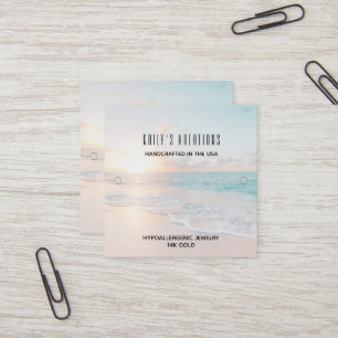 Beach Bracelet Visning Jewelry Holder Fyrkantigt Visitkort
