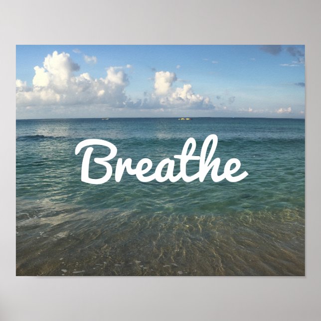 Beach "Breathe" Spirit Yoga & Meditation Poster (Framsidan)