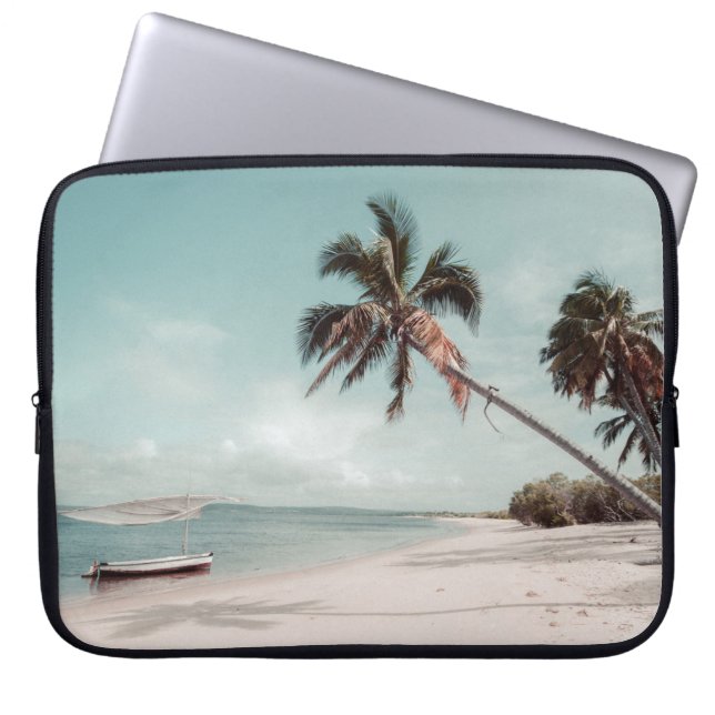 Beach bredvid kokokokosnöt handflatan träd laptop fodral (Framsidan)