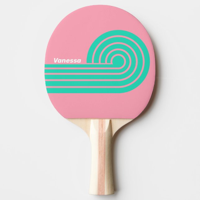 Beach Breeze Nostalgic Curl-ränder med namn Pingisracket (Framsidan)