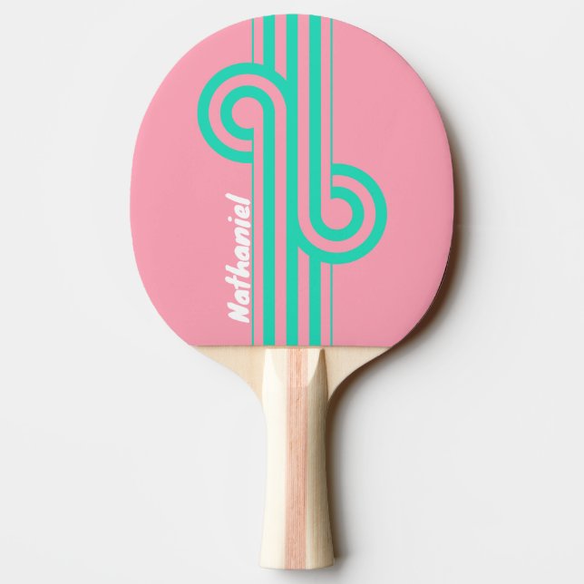 Beach Breeze Nostalgisk Randig Loop med Namn Pingisracket (Baksidan)