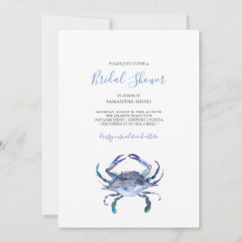 Beach Bridal Shower Invitations Watercolor Crab Inbjudningar