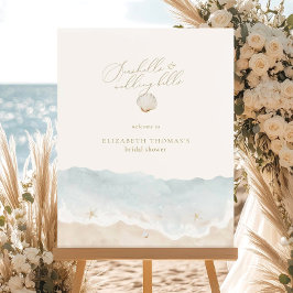 Beach Bridal Shower Welcome Sign: Seashells (Edita
