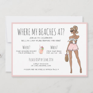 Beach Bride Bachelorette Party Helg Itinerary Inbjudningar