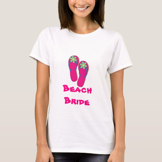 Beach Bride T-Shirt: Vänd flödesformgivning Tröja (Framsida)