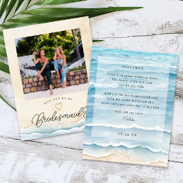 Beach Bridesmaid Frieri kort med Ocean Vågar
