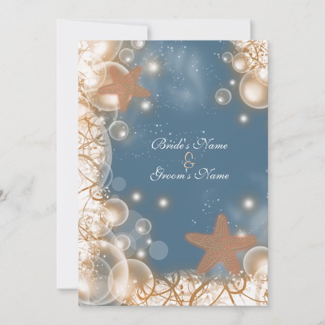 Beach bröllop ~ elegant party anpassningsbar inbjudningar (Framsida)