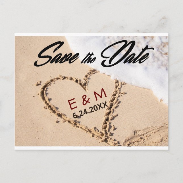 Beach Bröllop Save the Date Brevkort Anpassat Inbjudan Vykort (Framsida)
